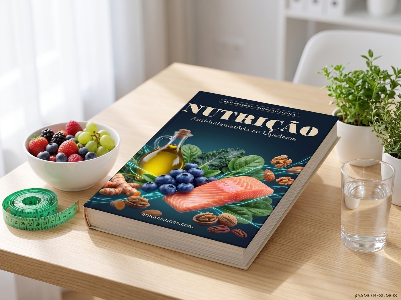 Nutrição Anti-inflamatória no Lipedema — mockup Nutrição Anti-inflamatória no Lipedema — livro